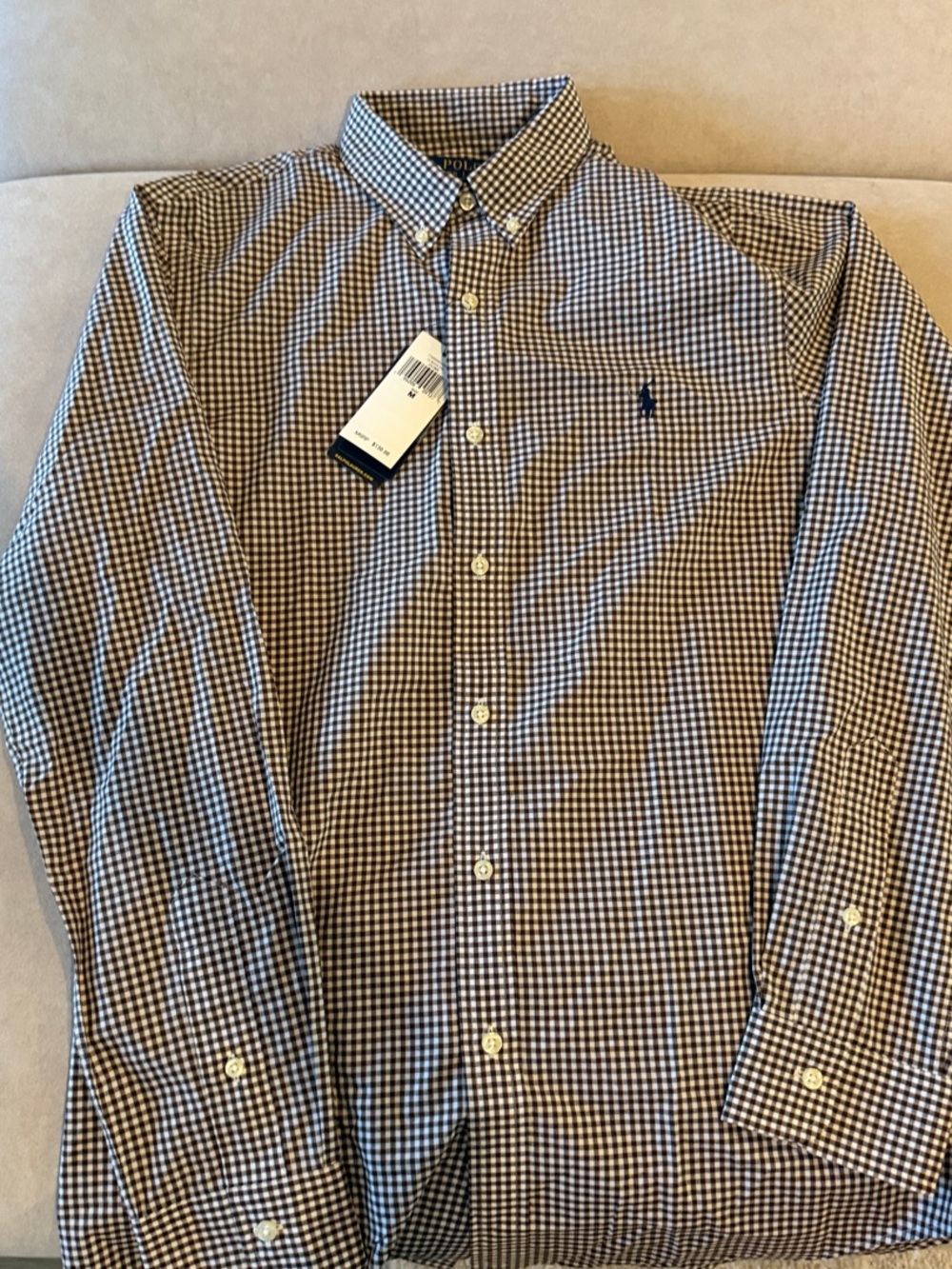Polo by Ralph Lauren Blue and White Gingham Button-Down Shirt